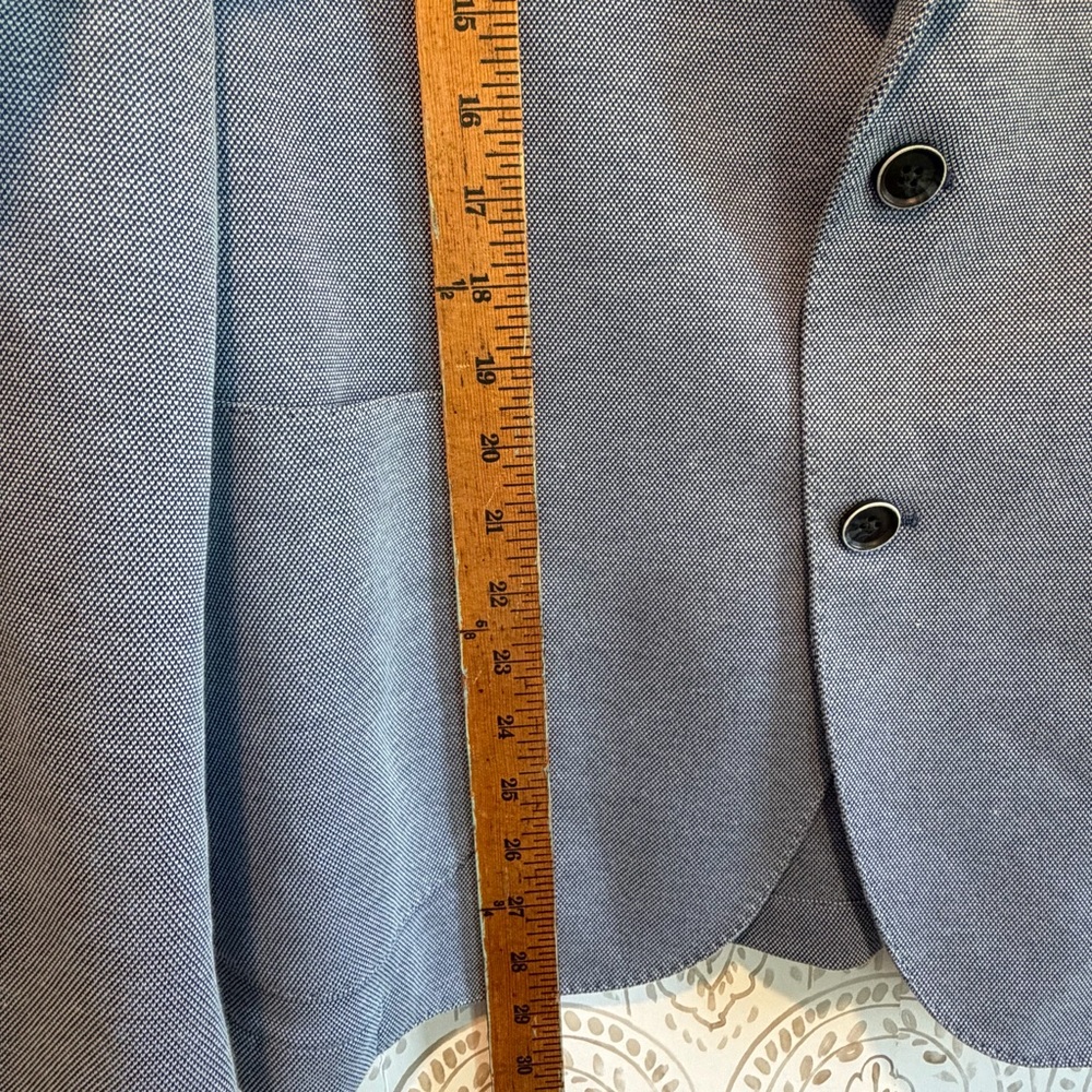 Savile Row Company Blue Casual Blazer 44R Floral Lining Cotton Sport Coat - Picture 11 of 11